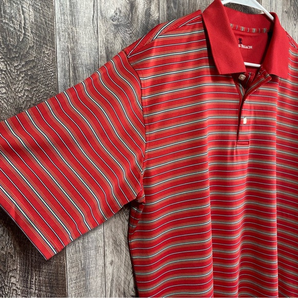 Pebble Beach- Red Striped Men’s Golf Polo Shirt- Sz. XL - Picture 2 of 7